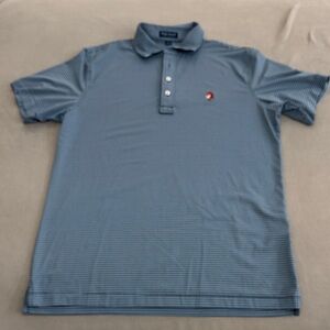 Peter Millar Striped Blue Polo Shirt- Gasparilla